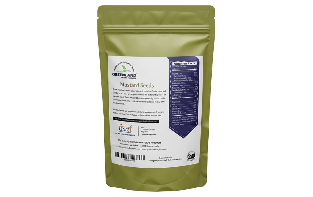 Greenland Black Whole Mustard Seeds   Pack  100 grams